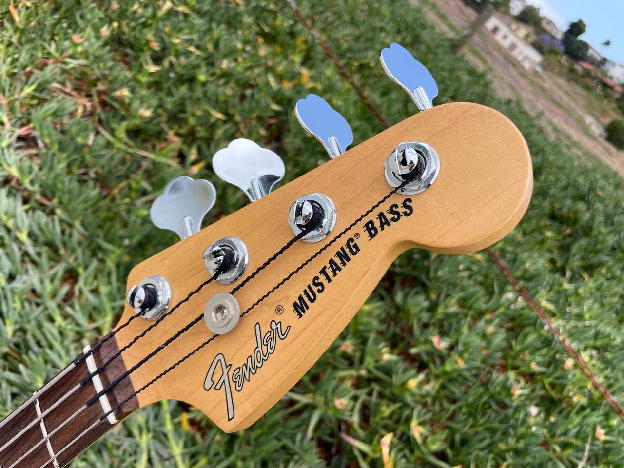 Used 2020 Fender American Performer Mustang Bass Satin surf green
